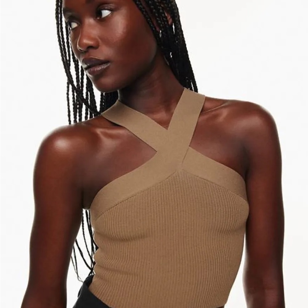 Babaton Sculpt Knit Criss Cross Cropped Tank